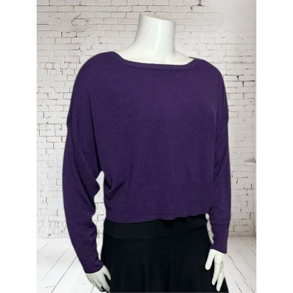 BCBG Purple Vintage Wide Sleeve Sweatet - Picture 2 of 6
